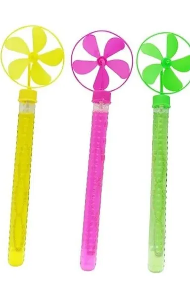 Bubble Stick with Ring Windmill Fan Toy 5 Pcs |Best for Return Gifting| Made in India thumbnail 4