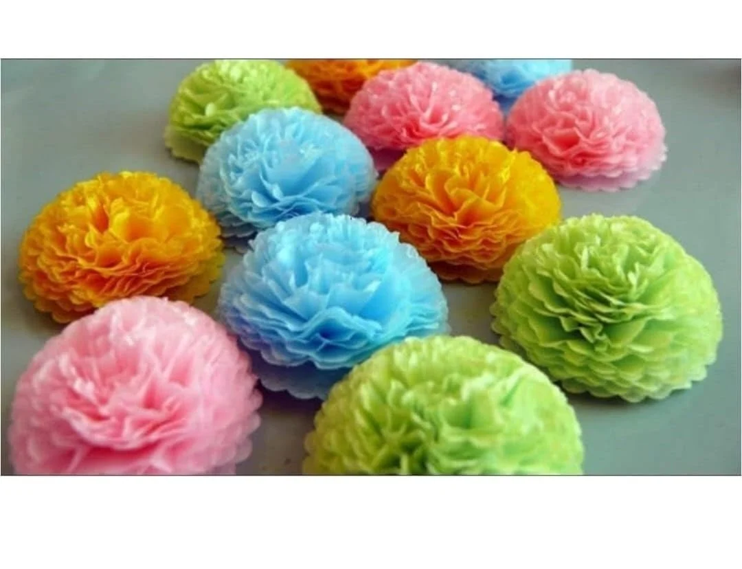 48 Pcs Kite Paper| Size 27 Inch x 18 Inch Flower Making Paper Tissue Paper 48 Sheets 5 Multi-Coloured image 2