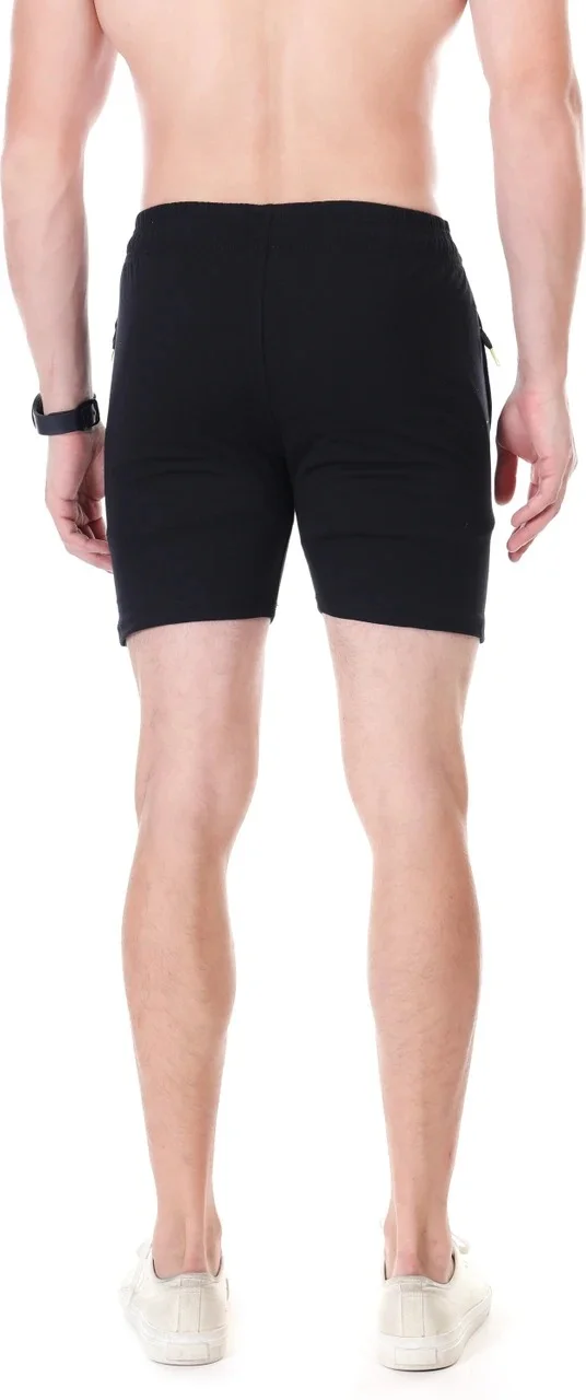 Linesports Solid Men Black Gym Shorts Lightweight Breathable Workout Shorts for Running, Training, Sports & Fitness Activewear India BLACK S image 2