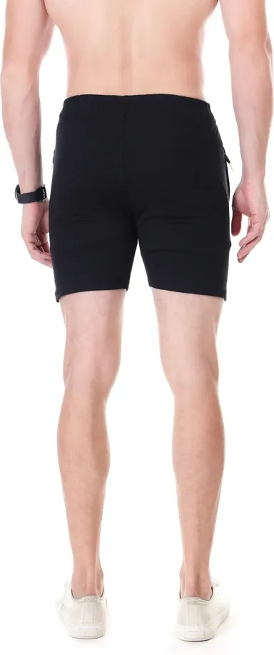 Linesports Solid Men Black Gym Shorts Lightweight Breathable Workout Shorts for Running, Training, Sports & Fitness Activewear India BLACK L thumbnail 1