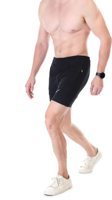 Linesports Solid Men Black Gym Shorts Lightweight Breathable Workout Shorts for Running, Training, Sports & Fitness Activewear India BLACK L thumbnail 2