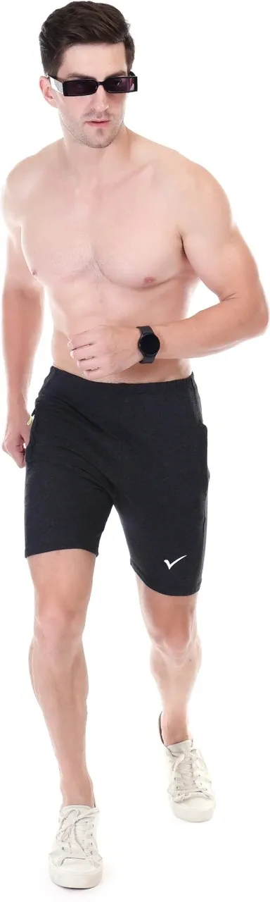 Linesports Solid Men Black Gym Shorts Lightweight Breathable Workout Shorts for Running, Training, Sports & Fitness Activewear India dark grey   L thumbnail 3