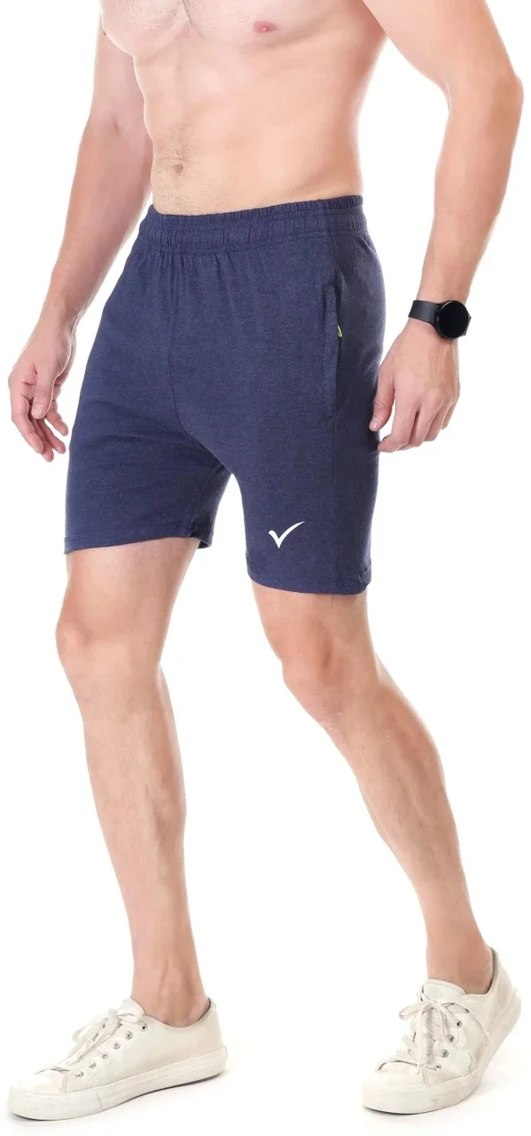Linesports Solid Men Black Gym Shorts Lightweight Breathable Workout Shorts for Running, Training, Sports & Fitness Activewear India milanch blue   L image 4