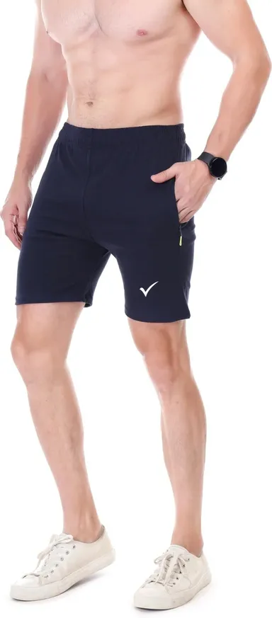 Linesports Solid Men Black Gym Shorts Lightweight Breathable Workout Shorts for Running, Training, Sports & Fitness Activewear India navy blue   L thumbnail 1