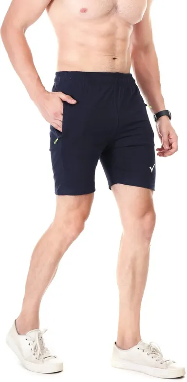 Linesports Solid Men Black Gym Shorts Lightweight Breathable Workout Shorts for Running, Training, Sports & Fitness Activewear India navy blue   L thumbnail 0