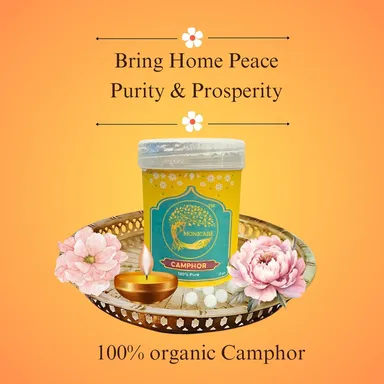 MONICARE Pure Camphor 50gm for Puja, Meditation, Spirituality & Religious Rituals |Aromatic Kapur for Pooja, Havan, Daily Use India thumbnail 4