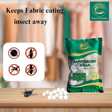 Monicare Naphthalene Balls White 100gm Kapoor Goli |Stain-Free Insect Repellent Mothballs for Wardrobe, Almirah, Drawers, Bookshelves, Commercial Use India thumbnail 3