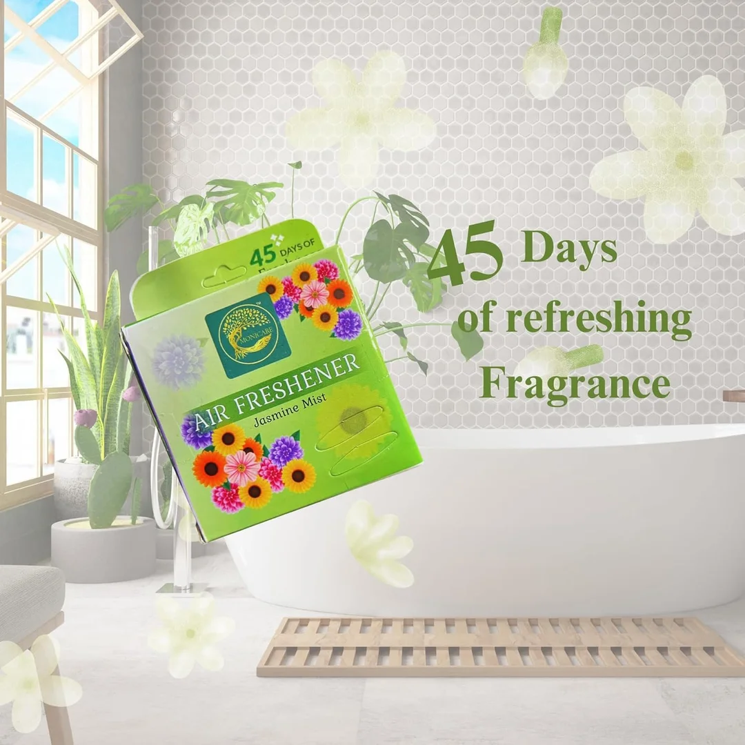 Monicare Air Room Freshener Power Pocket Gel | Pack of 2 Jasmine & Orchid, Long-Lasting 45 Days|Home & Office Fresh Scents for Bathroom, Toilet, Living Room image 3