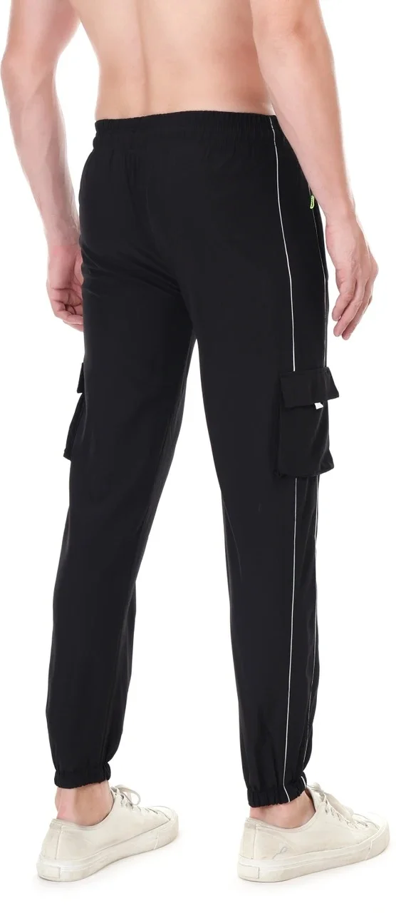 Linesports Men Solid Black Track Pants | Lightweight, Breathable, Durable Gym, Yoga, Running, Sports |Travel Activewear Black 30 image 2