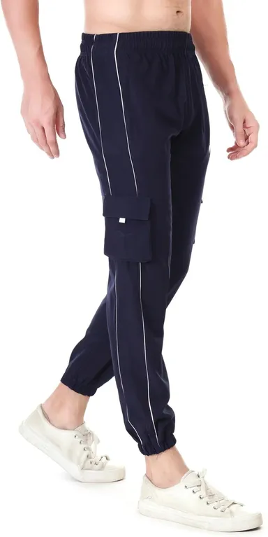 Linesports Men Solid Black Track Pants | Lightweight, Breathable, Durable Gym, Yoga, Running, Sports |Travel Activewear dark blue 28 thumbnail 2