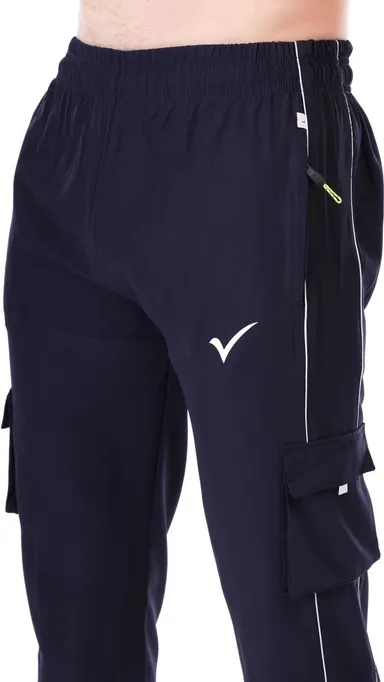 Linesports Men Solid Black Track Pants | Lightweight, Breathable, Durable Gym, Yoga, Running, Sports |Travel Activewear dark blue 28 thumbnail 3