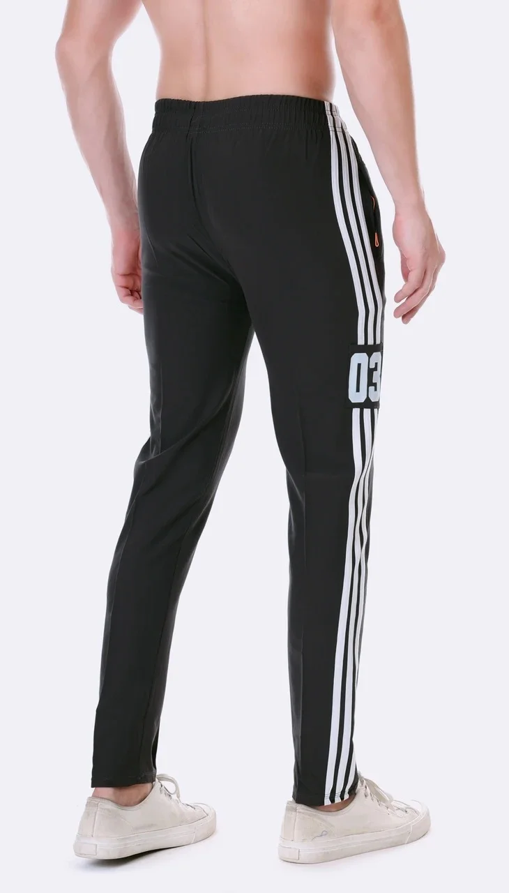 Linesports Men Black Track Pants Solid Athletic Fit Lightweight Breathable Polyester Cotton Blend Gym Sports Casual Wear India dark grey   34 image 2