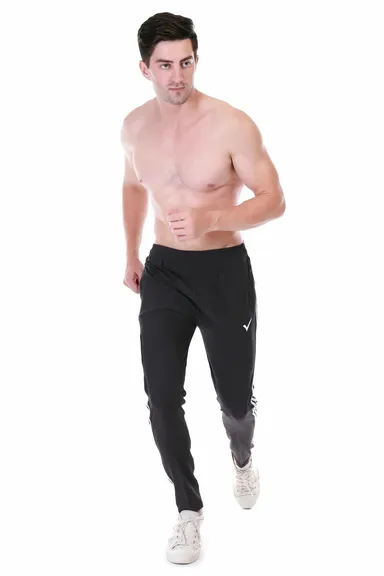 Linesports Men Black Track Pants Solid Athletic Fit Lightweight Breathable Polyester Cotton Blend Gym Sports Casual Wear India dark grey   36 thumbnail 3