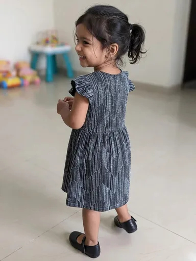TIKQ Baby Girls Below Knee Party Dress Black Colour Birthday Wedding Festive Wear Comfortable Designer Toddler Dress Online Buy Black 2-3 Years thumbnail 1