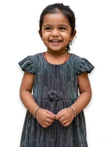 TIKQ Baby Girls Below Knee Party Dress Black Colour Birthday Wedding Festive Wear Comfortable Designer Toddler Dress Online Buy Black 3-4 Years thumbnail 0