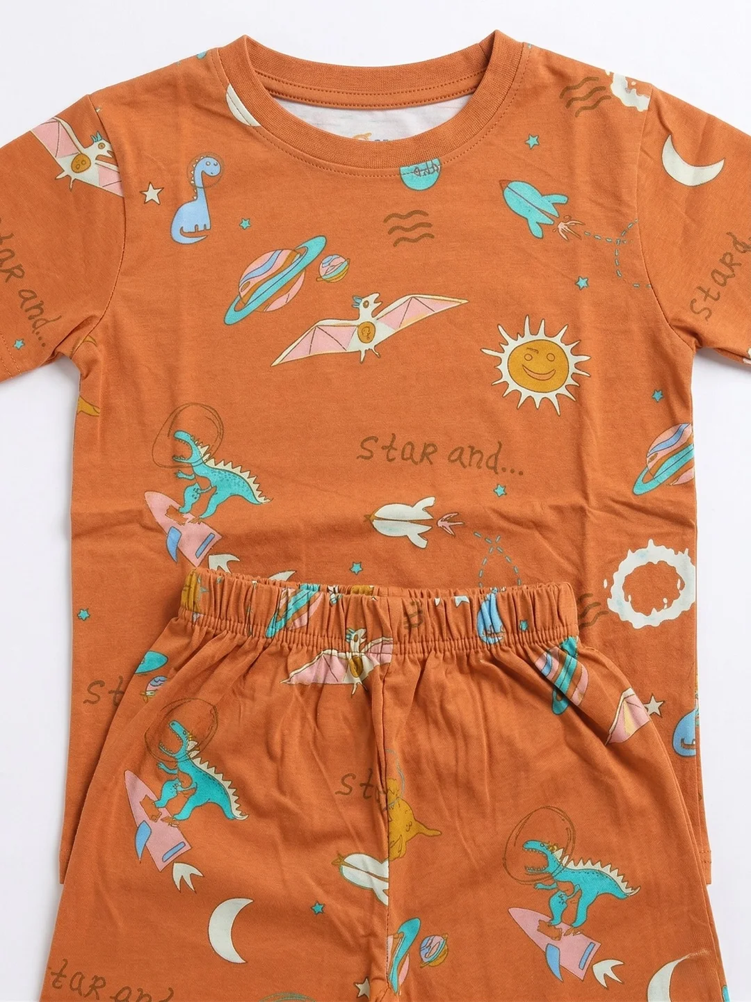 TIKQ Baby Girls Casual T-shirt and Pant Set Soft Cotton Comfortable Daily Wear Toddler Outfit  Orange 4-5 Years image 3