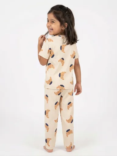 TIKQ Baby Girls Casual T-shirt and Pant Set Soft Cotton Comfortable Daily Wear Toddler Outfit  Light Crem 4-5 Years thumbnail 1