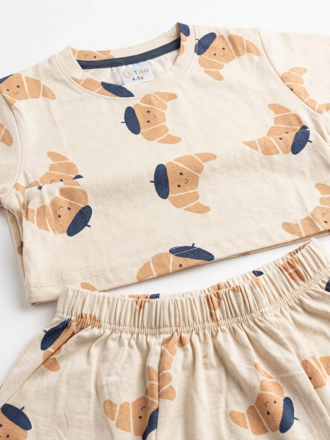 TIKQ Baby Girls Casual T-shirt and Pant Set Soft Cotton Comfortable Daily Wear Toddler Outfit  Light Crem 5-6 Years image 4