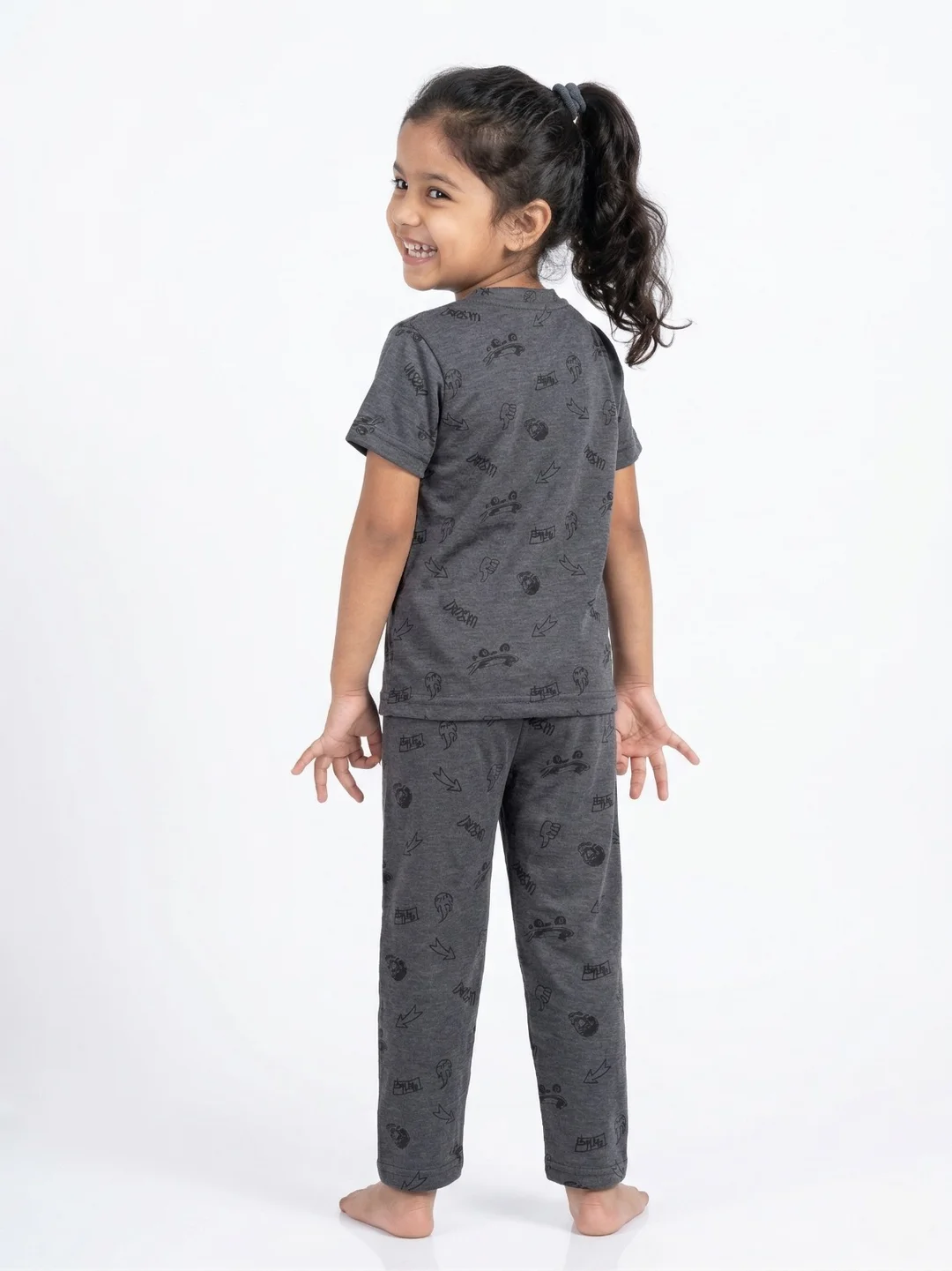 TIKQ Baby Girls Casual T-shirt and Pant Set Soft Cotton Comfortable Daily Wear Toddler Outfit  grey 4-5 Years image 2