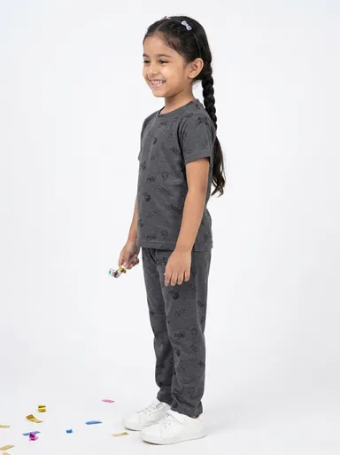 TIKQ Baby Girls Casual T-shirt and Pant Set Soft Cotton Comfortable Daily Wear Toddler Outfit  grey 4-5 Years thumbnail 3