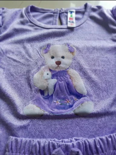 Baby Girls Casual Top and Shorts Set Soft Cotton Comfortable Daily Wear Toddler Outfit  Purple 4-5 Years thumbnail 4