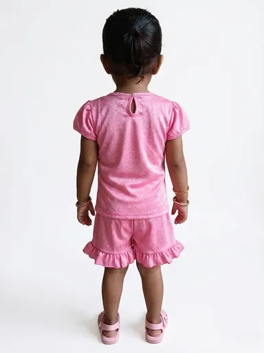 Baby Girls Casual Top and Shorts Set Soft Cotton Comfortable Daily Wear Toddler Outfit  Purple 2-3 Years thumbnail 1