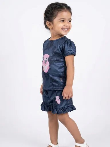 Baby Girls Casual Top and Shorts Set Soft Cotton Comfortable Daily Wear Toddler Outfit  Purple 2-3 Years thumbnail 2