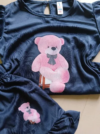 Baby Girls Casual Top and Shorts Set Soft Cotton Comfortable Daily Wear Toddler Outfit  Purple 2-3 Years thumbnail 4