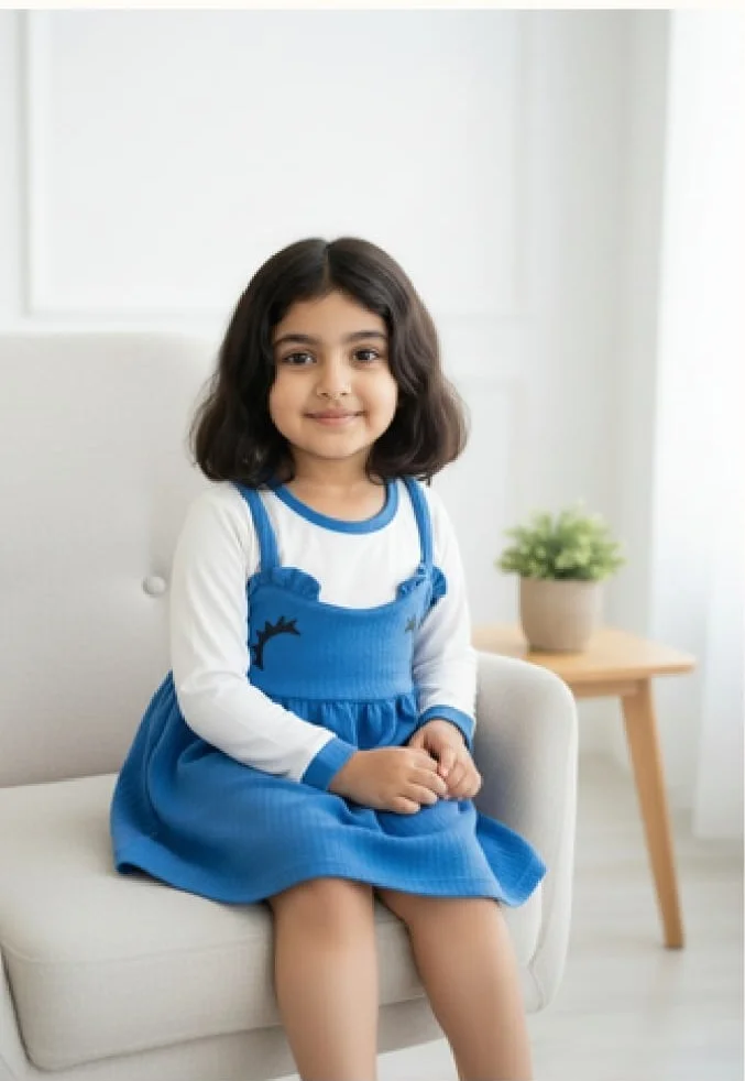 TIKQ Baby Girls Below Knee Party Dress Fancy Toddler Outfit Soft Comfortable Fabric Online Buy Blue 2-3 Years image 4