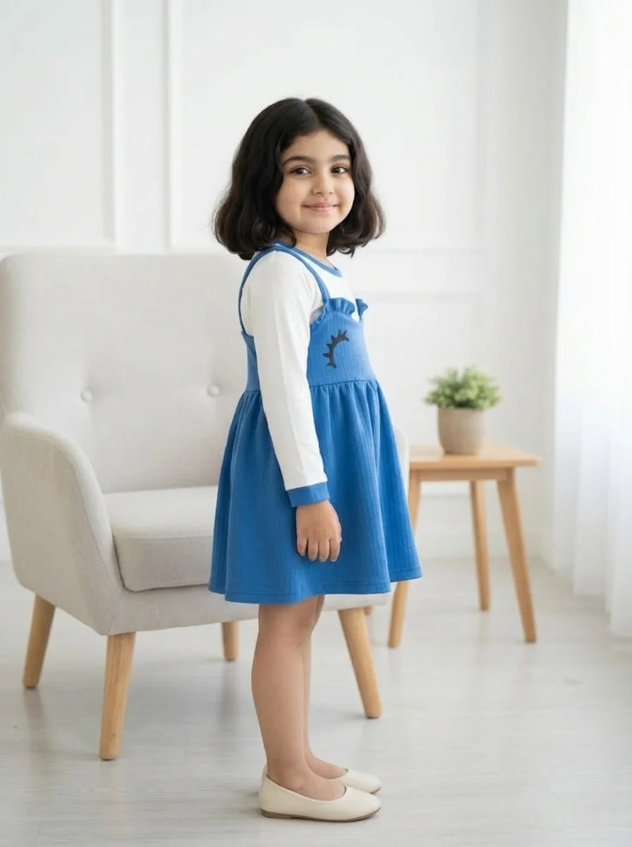 TIKQ Baby Girls Below Knee Party Dress Fancy Toddler Outfit Soft Comfortable Fabric Online Buy Blue 3-4 Years image 3
