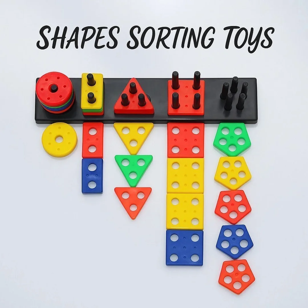 Meetul Enterprise Geometry Shape & Color Sorter Puzzle Board for Kids Preschool Educational Toy Multicolor Montessori Learning Cognitive Development India image 5