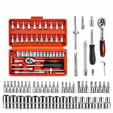 Heavy Duty Tool Box Kit with Multi-Purpose Hand Tools Set Portable Storage Case Steel Plastic DIY Repair Kit for Home Garage Mechanics Electricians India thumbnail 2
