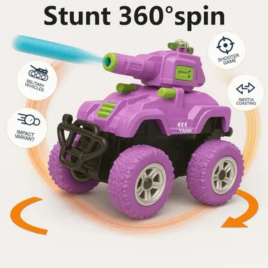 Meetul Enterprise Tank Launcher Monster Truck Toy Car for Kids with Bullet Shooting Feature| Multicolor Durable Plastic Build, Fun Action Vehicle, Ideal Birthday Gift, Collectible Playset| Pack of 1 thumbnail 3