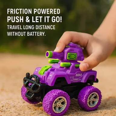 Meetul Enterprise Tank Launcher Monster Truck Toy Car for Kids with Bullet Shooting Feature| Multicolor Durable Plastic Build, Fun Action Vehicle, Ideal Birthday Gift, Collectible Playset| Pack of 1 thumbnail 4