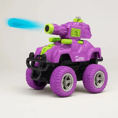 Meetul Enterprise Tank Launcher Monster Truck Toy Car for Kids with Bullet Shooting Feature| Multicolor Durable Plastic Build, Fun Action Vehicle, Ideal Birthday Gift, Collectible Playset| Pack of 1 thumbnail 0