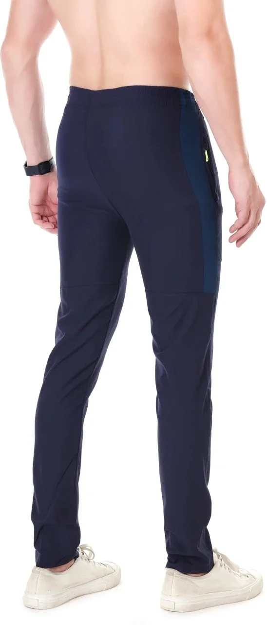 Linesports Men Solid Dark Blue Track Pants Comfortable Cotton Blend Sports Joggers Gym Wear Casual Running Lower Breathable Elastic Waist Activewear Dark Blue 30 image 3
