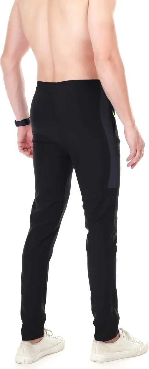 Linesports Men Solid Dark Blue Track Pants Comfortable Cotton Blend Sports Joggers Gym Wear Casual Running Lower Breathable Elastic Waist Activewear Black   30 image 3