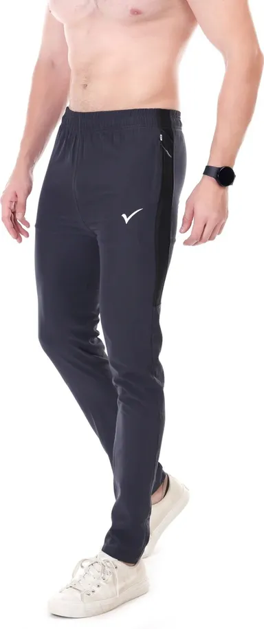 Linesports Men Solid Dark Blue Track Pants Comfortable Cotton Blend Sports Joggers Gym Wear Casual Running Lower Breathable Elastic Waist Activewear Grey   36 thumbnail 1