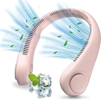 Portable Neck Fan - Rechargeable Personal, USB Wearable Hands-Free Fan, 3 Speeds, Leafless Hanging Bladeless Mini for Outdoor Indoor Sports Travel thumbnail 0