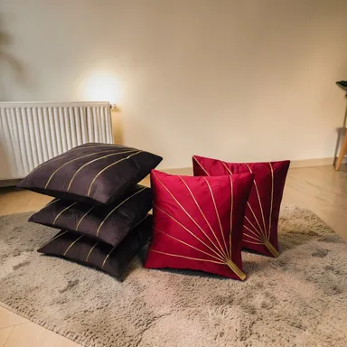 Zikrak Home Store Premium Velvet Cushion Covers Set Maroon Brown Decorative Sofa Pillow Covers Soft Luxury Home Decor Cushion Cases 16x16 18x18 Inch India thumbnail 1