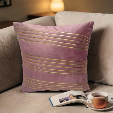 Premium Pink Velvet Cushion Cover Set for Modern Home Decor Sofa Living Room Luxury Soft Touch Decorative Pillow Covers Elegant Interior Styling Collection thumbnail 1