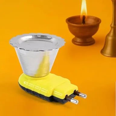 RUPIKA Electric Kapoor Dani Stainless Steel Camphor Diffuser Aroma Oil Burner Dhoop Dani Machine for Home Temple Office Meditation Prayer Puja Room Aromatherapy Use thumbnail 1