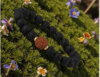 Natural Lava Stone Energy Bracelet for Men and Women Volcanic Stone Healing Crystal Beads Bracelet for Stress Relief Grounding Yoga Meditation Spiritual Healing Energy Balance Fashion Jewellery thumbnail 2