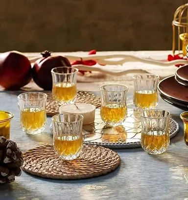 RUPIKA Premium Set of 6 Crystal Shot Glasses 60ML Clear Heavy Base Transparent Glass for Tequila Vodka Whiskey Wine Cocktail Shooters Party Bar Home Use Drinkware thumbnail 1