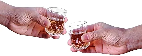 RUPIKA Premium Set of 6 Crystal Shot Glasses 60ML Clear Heavy Base Transparent Glass for Tequila Vodka Whiskey Wine Cocktail Shooters Party Bar Home Use Drinkware image 3