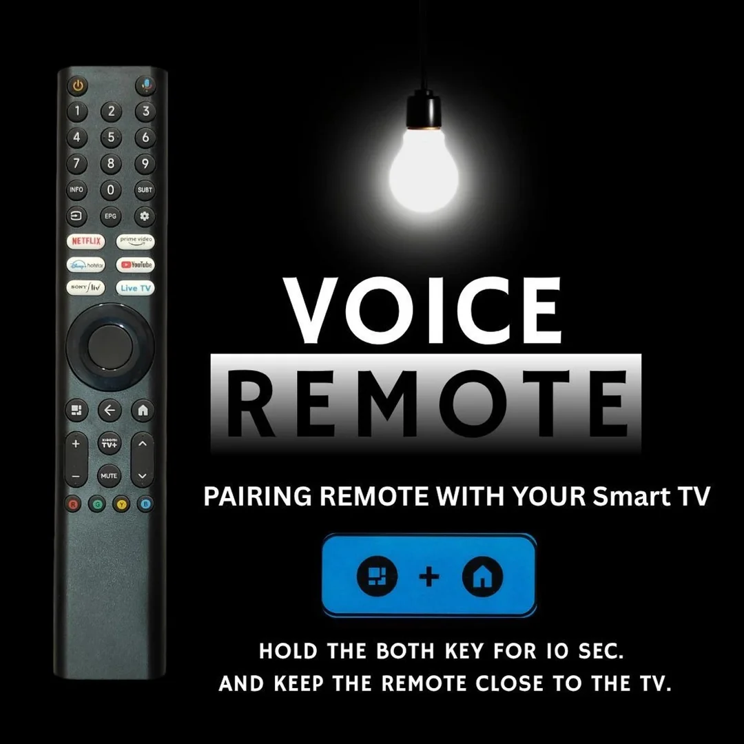 REZRO Xiaomi Smart TV Remote with Voice Control MI-VER 24 Black Replacement MI Remote Controller for Mi LED Smart TV Android TV Bluetooth Voice Assistant Remote image 2
