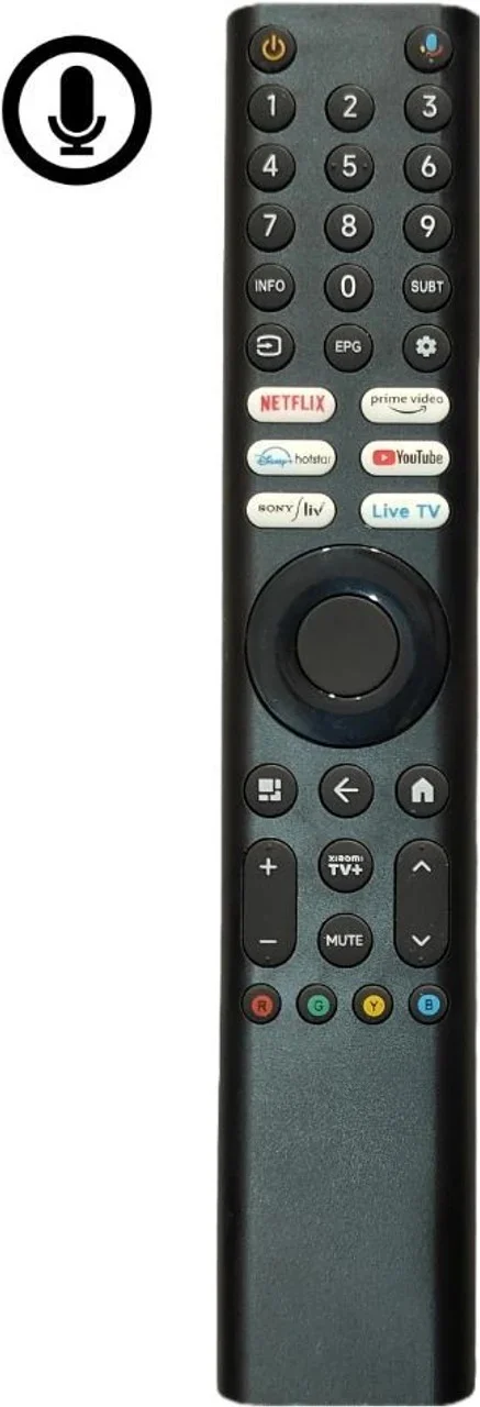 REZRO Xiaomi Smart TV Remote with Voice Control MI-VER 24 Black Replacement MI Remote Controller for Mi LED Smart TV Android TV Bluetooth Voice Assistant Remote image 1