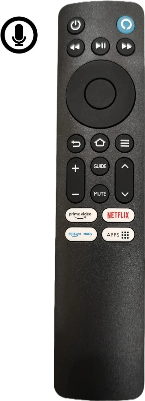 REZRO Original Voice Control Remote for Redmi Fire TV with Google Assistant, Smart TV Remote Controller Black, Bluetooth Voice Remote for Xiaomi Redmi Smart TVs with Hotkeys, Replacement Remote for Fire OS TVs India image 1