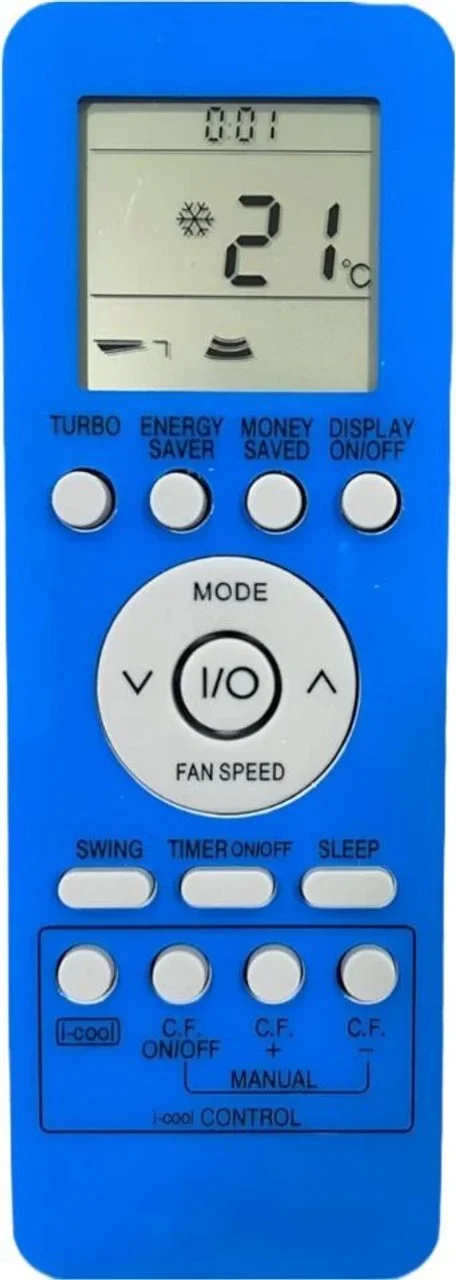 REZRO Premium AC Remote 111 Compatible for Onida Air Conditioner Remote Control Blue Universal Replacement IR Remote for Split Window AC Plug and Play No Setup Long Range Durable Buttons image 1