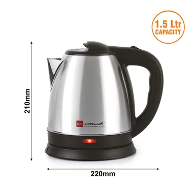 Cello 1.5L Quick Boil Electric Kettle Stainless Steel 1500W Auto Shut-Off 360° Base Water Boiler Silver | Fast Boiling Home Kitchen thumbnail 2
